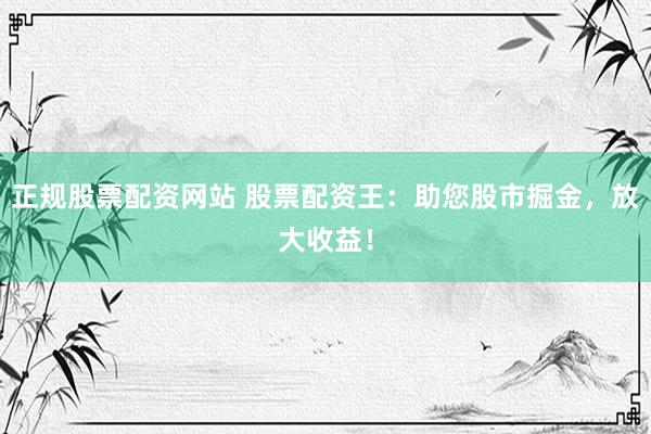 正规股票配资网站 股票配资王：助您股市掘金，放大收益！