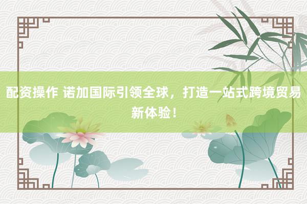 配资操作 诺加国际引领全球，打造一站式跨境贸易新体验！