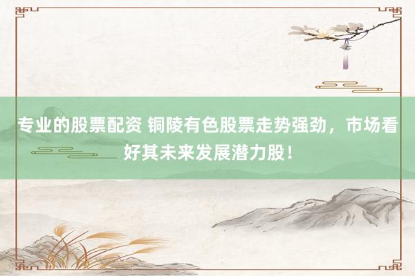 专业的股票配资 铜陵有色股票走势强劲，市场看好其未来发展潜力股！