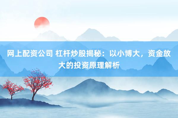 网上配资公司 杠杆炒股揭秘：以小博大，资金放大的投资原理解析