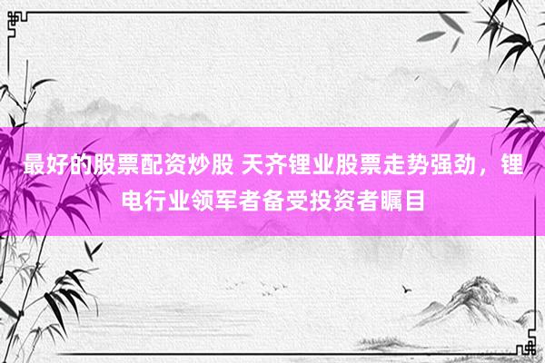 最好的股票配资炒股 天齐锂业股票走势强劲，锂电行业领军者备受投资者瞩目