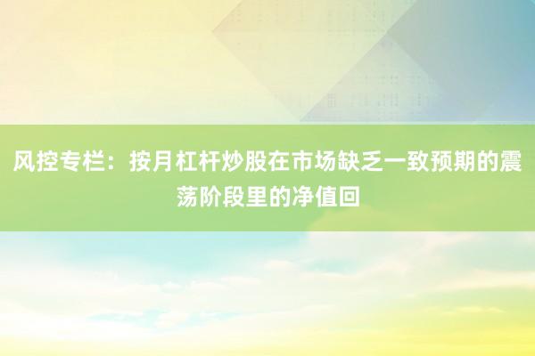 风控专栏：按月杠杆炒股在市场缺乏一致预期的震荡阶段里的净值回