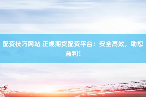 配资技巧网站 正规期货配资平台：安全高效，助您盈利！