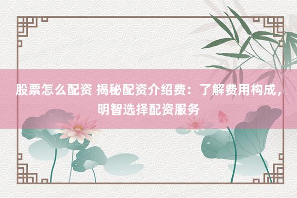 股票怎么配资 揭秘配资介绍费:了解费用构成,明智选择配资服务