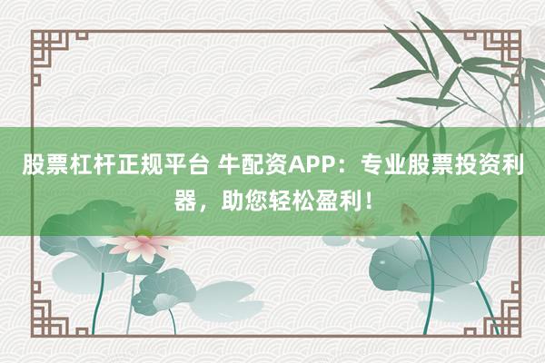 股票杠杆正规平台 牛配资APP：专业股票投资利器，助您轻松盈利！