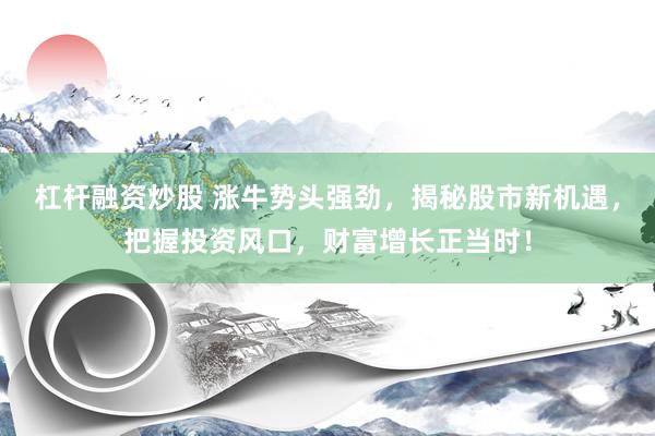 杠杆融资炒股 涨牛势头强劲,揭秘股市新机遇,把握投资风口,财富增长正当时!